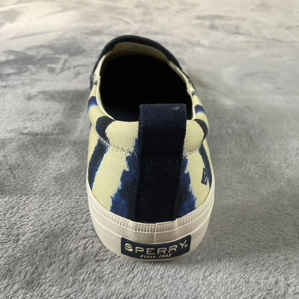 SPERRY‎ STS87169, Women Size 7.5 M Crest Twin Gore Tie Dye Stripe Navy Boating